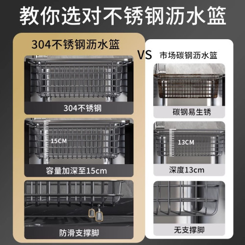 水槽瀝水籃洗碗池置物架廚房洗菜盆碗碟架水池濾水籃新款收納瀝水