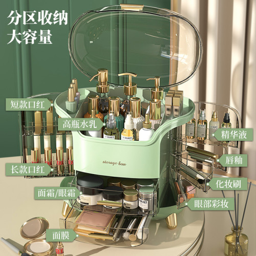 大容量化妝盒多功能梳妝台化妝品收納盒護膚品置物架口紅面膜盒子
