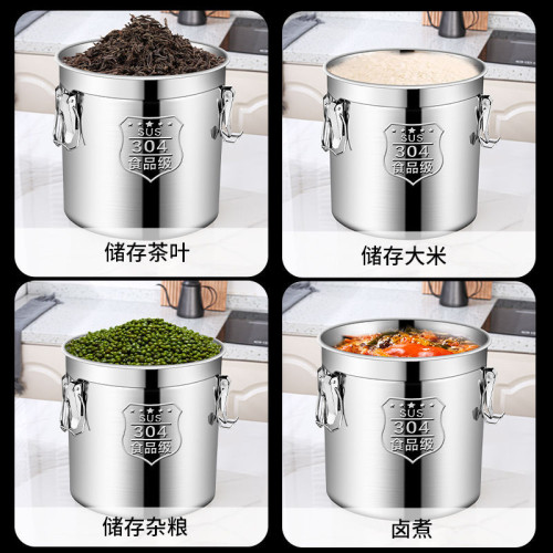 特厚不鏽鋼米桶商用密封桶防蟲防潮米缸家用儲米桶湯桶面粉桶油罐