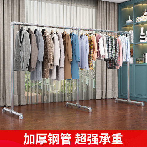 鋼管晾衣架掛衣架單桿特厚臥室落地立式陽戶外曬衣服被子不鏽鍍鋅