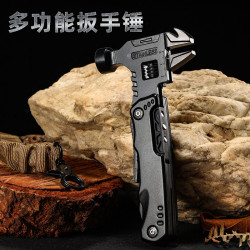 戶外多功能EDC工具萬用折曡鉗子刀鉗黑色活動活口扳手組合