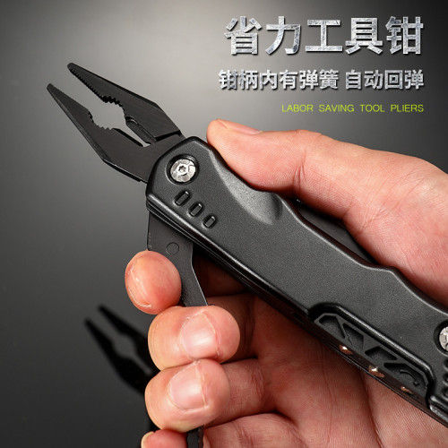 戶外多功能EDC工具萬用折曡鉗子刀鉗黑色活動活口扳手組合