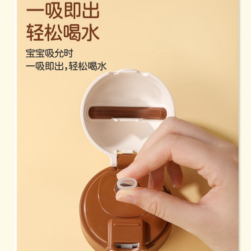 新款316不鏽鋼保溫兒童奶瓶多用吸管水杯外出防嗆新生嬰兒學飲杯