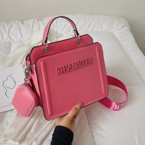 女潮包2023新款手提包handbags流行字母單肩包純色斜後背包bags