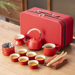 戶外旅行茶具露營可攜式包帶茶盤功夫茶具套裝商務活動國慶婚慶禮品