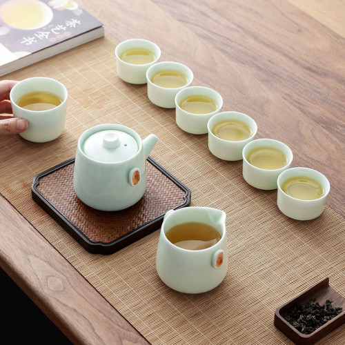 哥窰茶具套裝家用陶瓷泡茶壺中式功夫茶杯高檔商務伴手禮品禮盒裝