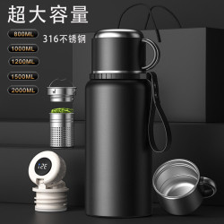 保溫杯大容量316不鏽鋼男士戶外運動可攜式全鋼水杯茶水分離泡茶杯