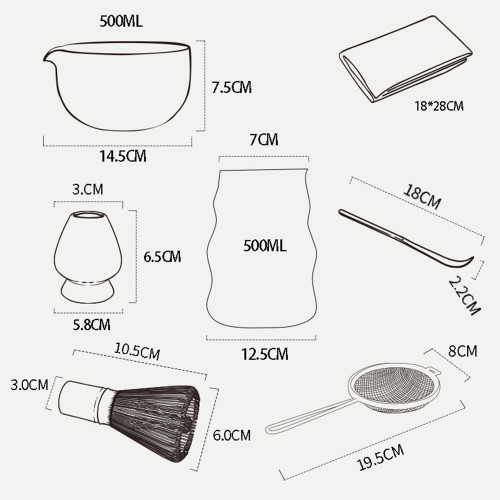 日式玻璃鎚紋抹茶茶具7件套茶筅抹茶刷百本立茶筅立組合宋代點茶