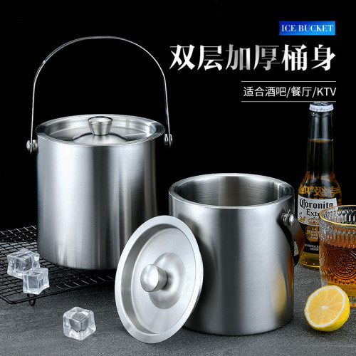 304加厚不鏽鋼冰桶雙層酒桶紅酒冰鎮啤酒冰塊桶KTV酒吧保溫冰酒桶