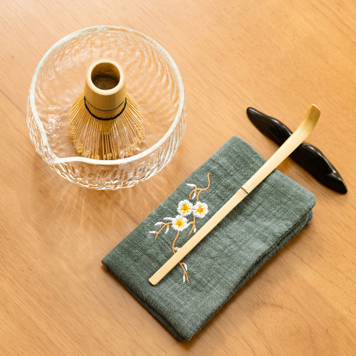 玻璃抹茶茶具7件套透明高硼矽黑色日式禮品盒套裝抹茶碗茶筅