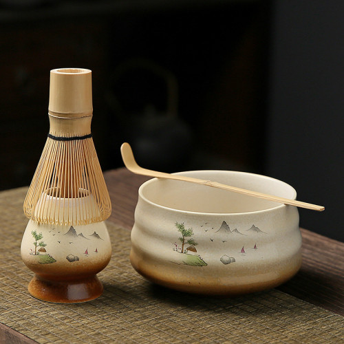 日式抹茶碗陶瓷打抹茶用套裝茶筅竹子抹茶刷百本立宋代點茶道禮盒