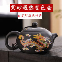 手工鳳鳴茶壺單壺陶瓷家用茶具禮盒套裝西施壺紫砂壺變色泡茶壺