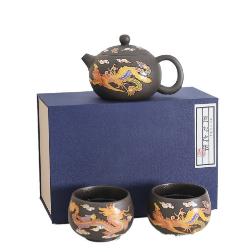 手工鳳鳴茶壺單壺陶瓷家用茶具禮盒套裝西施壺紫砂壺變色泡茶壺