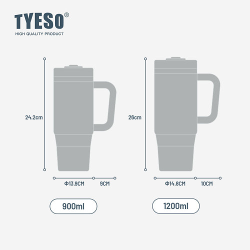 Tyeso大容量40oz手柄車用杯不鏽鋼保溫杯保冷冰霸杯