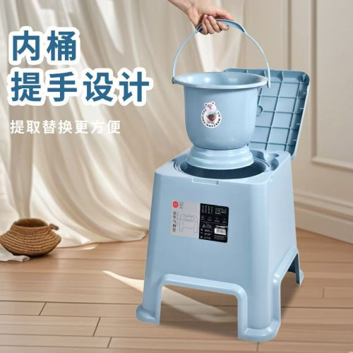 老年人孕婦塑膠坐便凳簡易可移動坐便器蹲坑馬桶厠所室內夜壺痰盂