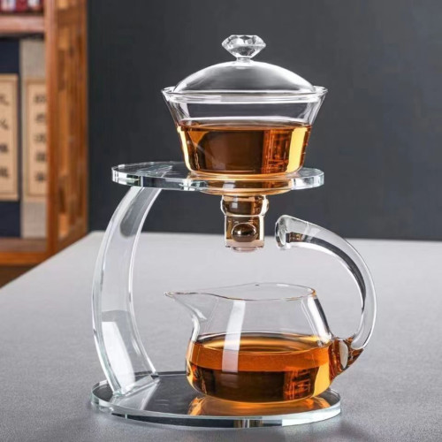 懶人磁吸泡茶器高硼矽茶壺玻璃套裝家用磁吸辦公室泡茶器功夫茶具