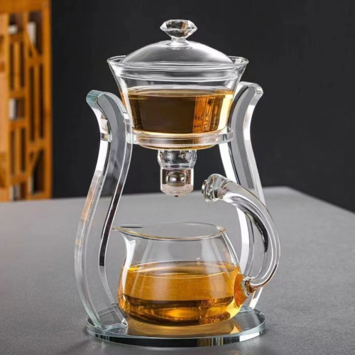 懶人磁吸泡茶器高硼矽茶壺玻璃套裝家用磁吸辦公室泡茶器功夫茶具