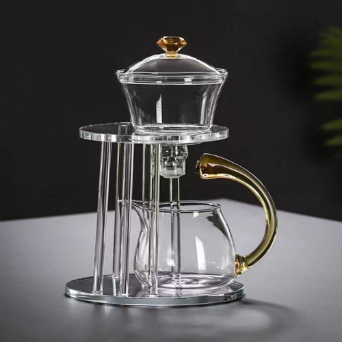 懶人磁吸泡茶器高硼矽茶壺玻璃套裝家用磁吸辦公室泡茶器功夫茶具