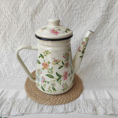 加厚搪瓷手沖咖啡壺油壺茶壺廚房煮開水泡茶壺泡功夫茶電磁爐瓦斯