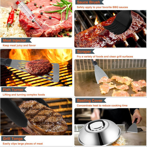  不鏽鋼燒烤工具套裝戶外BBQ料理鏟組合烤具