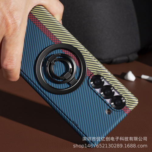 適用三星Zfold6磁吸凱夫拉支架手機殼芳綸纖維fold7