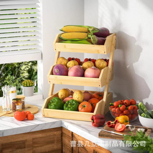 廚房蔬菜水果置物架客廳零食雙層收納架多層放菜果蔬菜零食收納筐