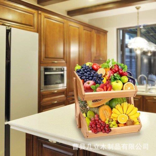 廚房蔬菜水果置物架客廳零食雙層收納架多層放菜果蔬菜零食收納筐