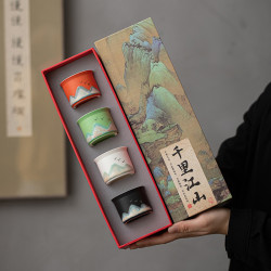 茶杯套裝2024新款陶瓷擺件家用單杯主人杯茶具伴手禮杯子禮盒禮品