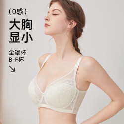 春夏超薄款蕾絲透氣舒適女士內衣大胸顯小防下垂收副乳調整型文胸