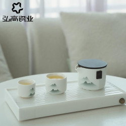 新款國潮一壺兩杯磨砂旅行茶具快客杯陶瓷可攜式茶具簡約泡茶壺禮盒