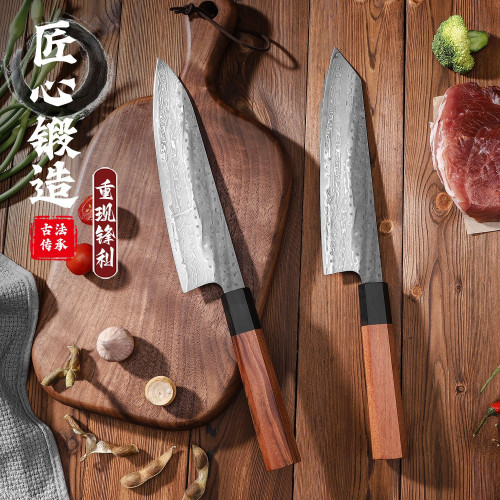 廚房刀具套裝日本出口魚生刀具切片刀大馬士革鋼刀片尖頭萬用刀具