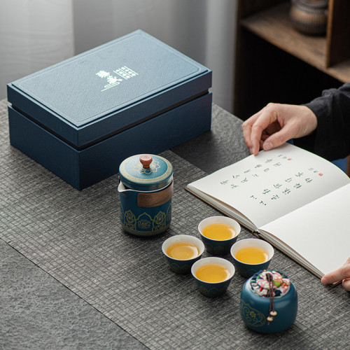 功夫茶具家用簡約旅行小套裝泡茶壺陶瓷茶杯節慶商務禮品