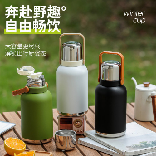 新款316不鏽鋼保溫杯金鋼壺 茶水分離高顔值大容量戶外運動可攜式壺