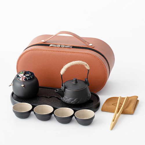 戶外旅行茶具套裝可攜式功夫茶具提梁茶壺創意商務禮品伴手禮