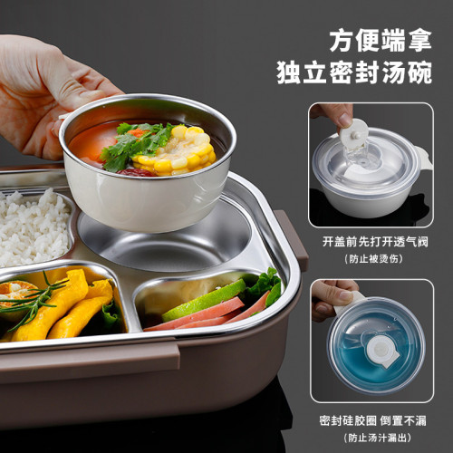 316不鏽鋼飯盒分格型帶碗學生上班族可攜式大容量餐盒午餐盒便當盒