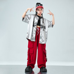 嘻哈風童裝潮牌街舞兒童潮服男童帥氣套裝hiphop炸街女童演出服
