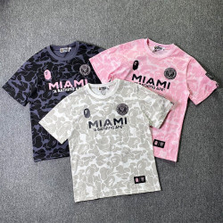迷彩運動短袖T恤猿人國際聯名邁阿密MIAMI圓領刺綉潮