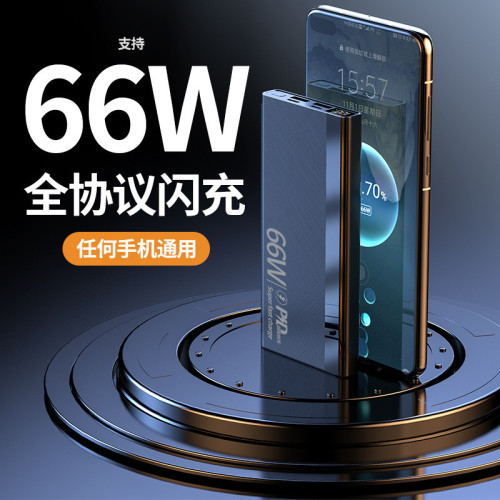 3C認証66W超級快充20000安培大容量可攜式充電寶PD數顯行動電源