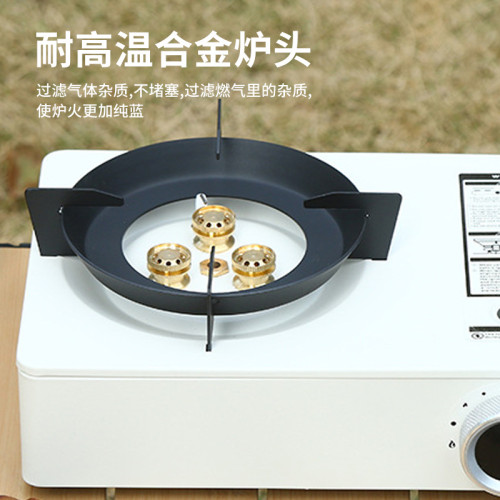 戶外露營三頭防風猛火爐可攜式瓦斯爐兩用卡式爐野餐瓦斯爐卡磁爐子