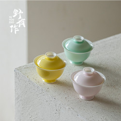色跡手工色釉功夫茶具三才蓋碗泡茶碗帶蓋不燙手泡茶器功夫茶具