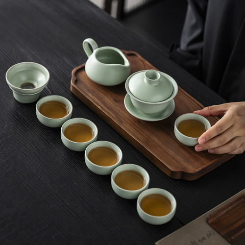 汝窰茶具套裝家用辦公泡茶壺4S店禮品年會商務禮品伴手禮