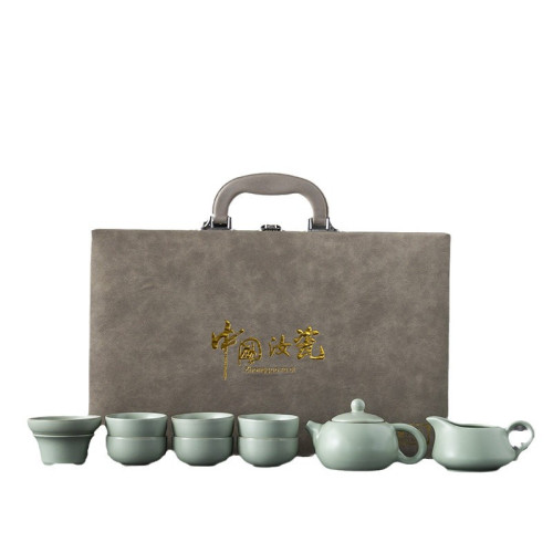 汝窰茶具套裝家用辦公泡茶壺4S店禮品年會商務禮品伴手禮