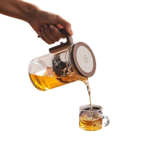 茶方圓2024新款磁吸飄逸杯泡茶壺家用全玻璃內膽茶水分離茶壺茶具