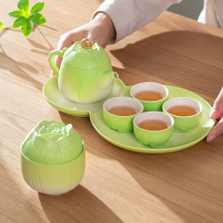 創意功夫茶具套裝家用小型輕奢泡茶壺乾泡茶盤整套會客伴手禮