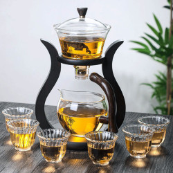 簡約磁吸泡茶器自動懶人茶具家用玻璃茶具套裝茶水分離杯茶壺茶具