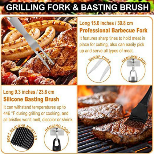 不鏽鋼烤具戶外野飲家工具套裝BBQ用燒烤組合布袋套裝