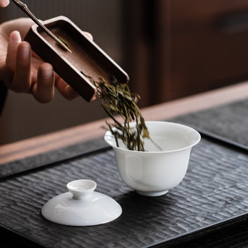 德化白瓷功夫茶具家用蓋碗泡茶套裝伴手禮陶瓷茶具套裝