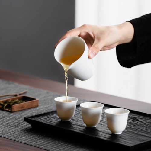 德化白瓷功夫茶具家用蓋碗泡茶套裝伴手禮陶瓷茶具套裝