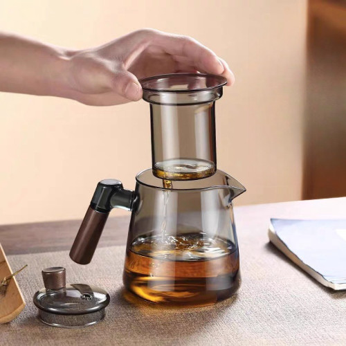 高硼矽玻璃茶壺耐熱家用茶具辦公室加厚茶水分離泡茶器茶杯泡茶壺