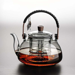 半月壺玻璃提梁壺電陶爐專用泡茶壺加熱燒水壺雙魚提梁壺